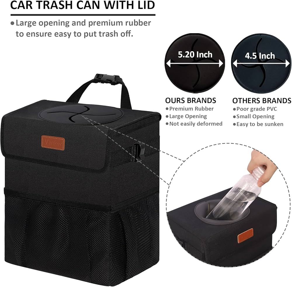 Vankor Car Trash Can for Car Cute, Car Trash Bag Bin Hanging Waterproof Automotive Car Garbage Ca... | Amazon (US)