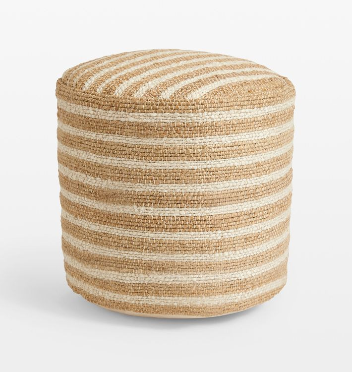 Jute Striped Pouf | Rejuvenation