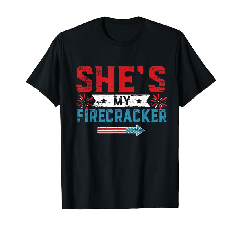 She's My Firecracker His And Hers 4th July Matching Couples T-Shirt | Amazon (US)