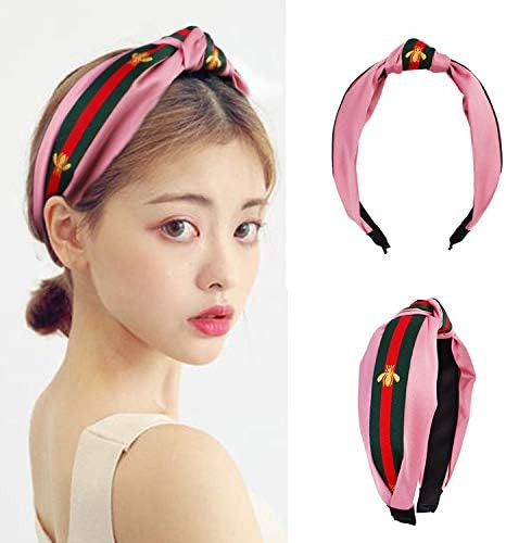 Knotted Bee Animal Headbands for Women Fabric Knotted Headband Head Buckle wide Hair Accessories (Pi | Amazon (US)