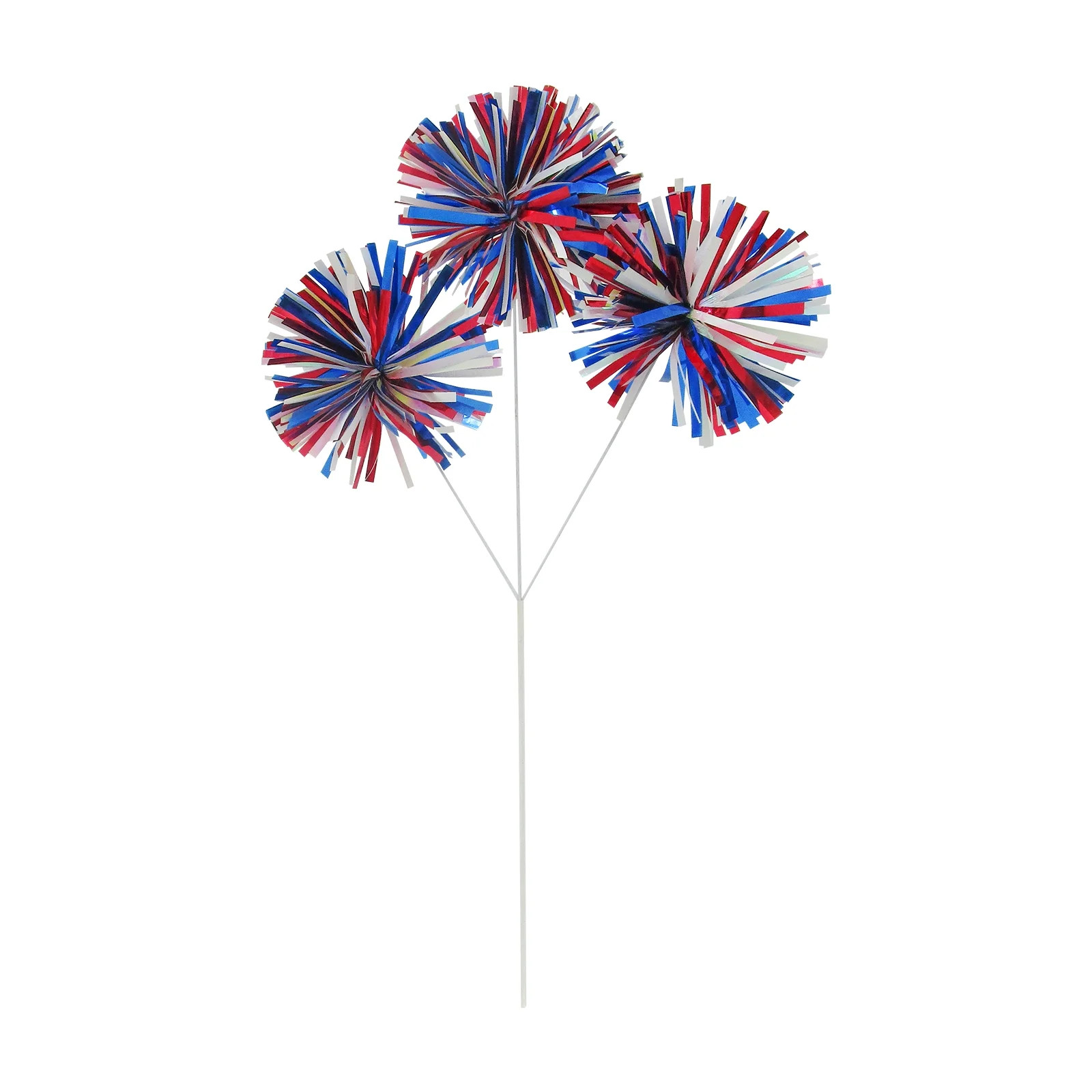 16" Red, White, and Blue Patriotic Pom Spray Picks -Way to Celebrate | Walmart (US)