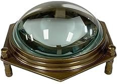 4" Antiqued Brass Hexagonal Dome Desk Magnifier Antique Vintage Style | Amazon (US)