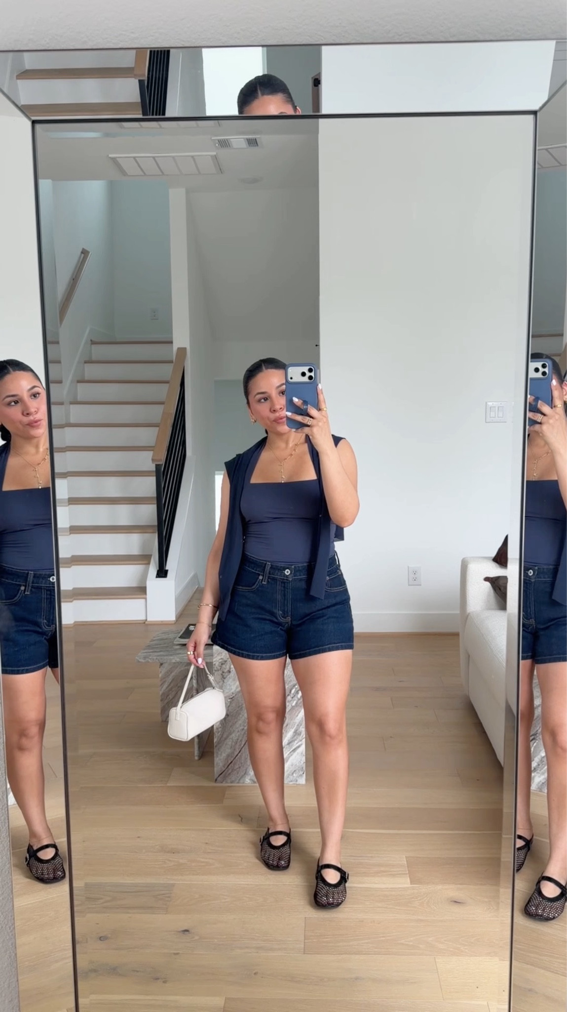 Tank: small
Long sleeve: small
Shorts: 26 
Flats: 6.5 
White mini bag 

#LTKootd #LTKgrwm #LTKdayinmylife