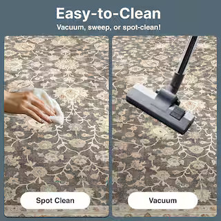 Asha Rome Vintage, Oriental Persian, Charcoal Brown 7 ft. 7 in. x 9 ft. 10 in., Area Rug | The Home Depot