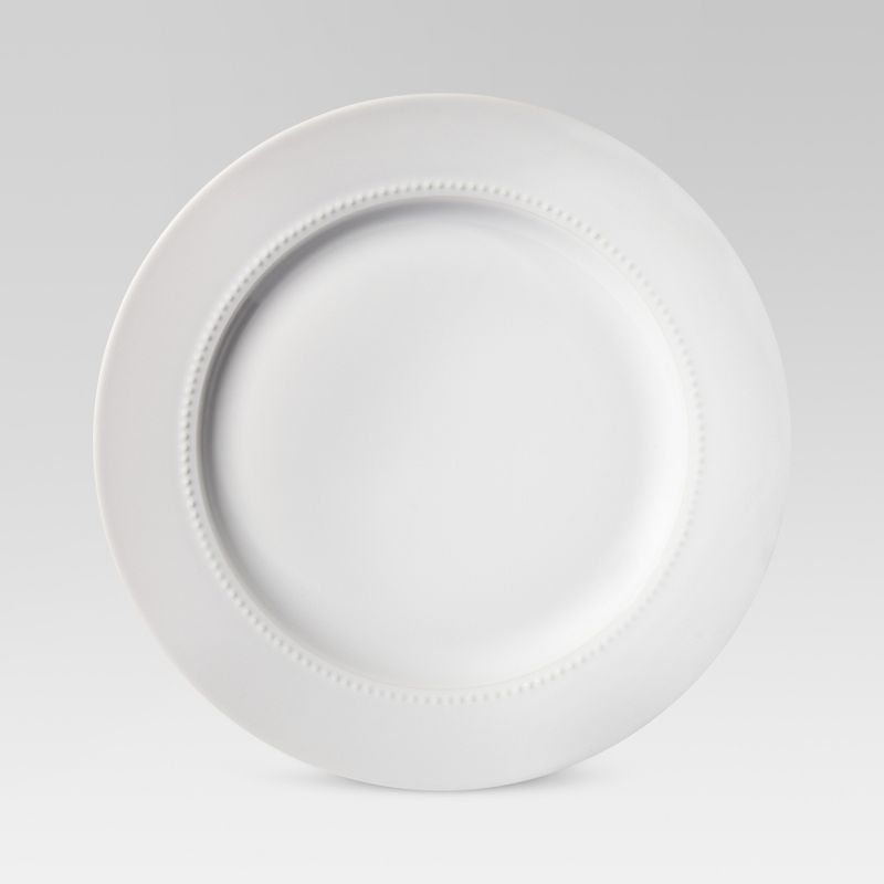 11&#34; Porcelain Beaded Rim Dinner Plate White - Threshold&#8482; | Target