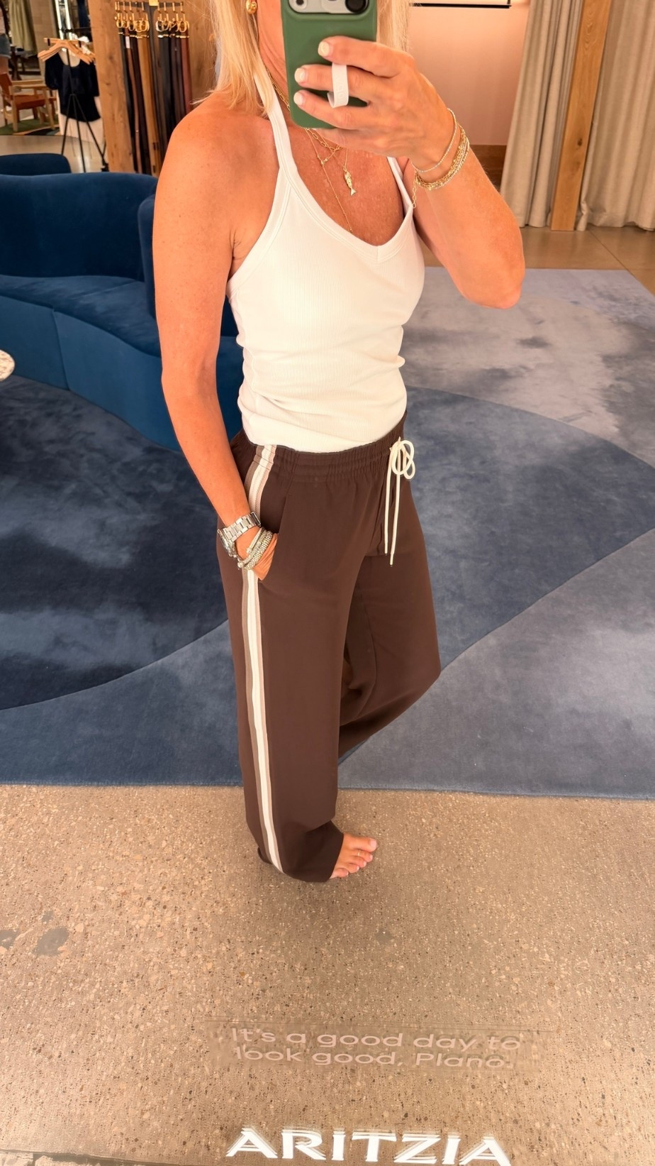 If you love a good track pant like it do. These are fantastic. Made from the same crepe material as the lodge pants
Wearing small 

@Aritzia

#LTKTravel #LTKOver40 #LTKActive