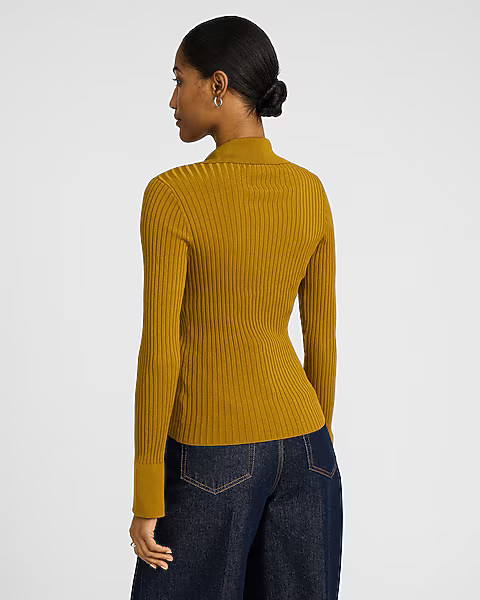 Silky Soft Fitted Ribbed Cardigan | Express