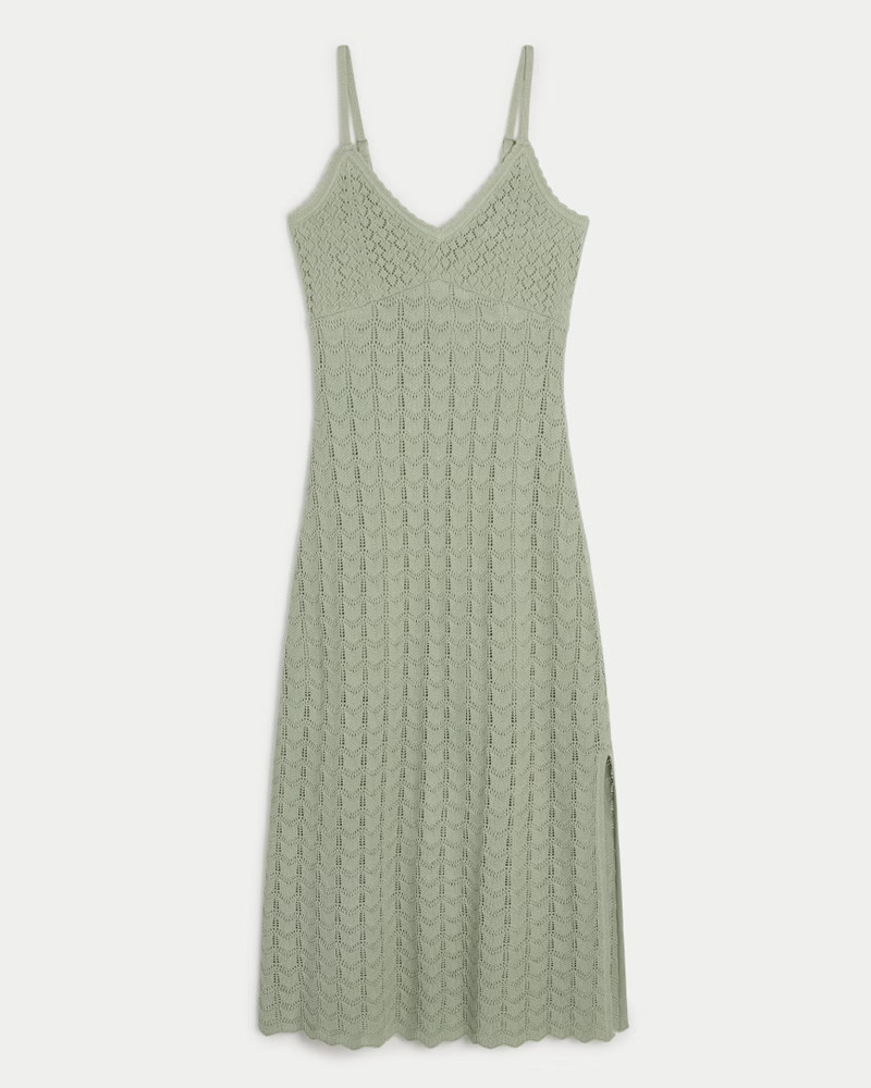 Crochet-Style Midi Dress | Hollister (US)