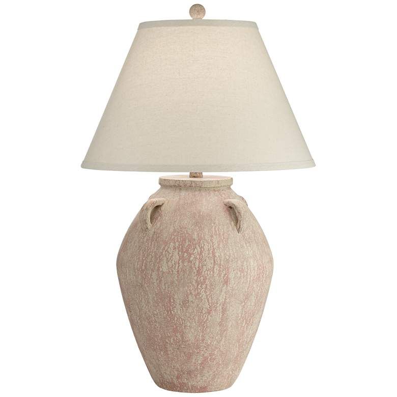 Pacific Coast Lighting Ria Blush Terracotta Handle Jar Table Lamp - #70X13 | Lamps Plus | Lamps Plus