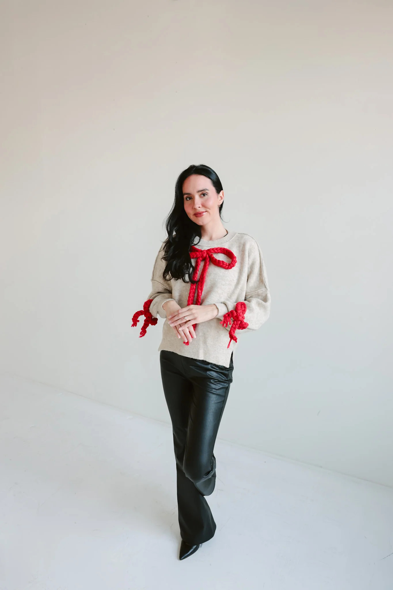 Festive Bow-Accent Sweater | Ardire Collection