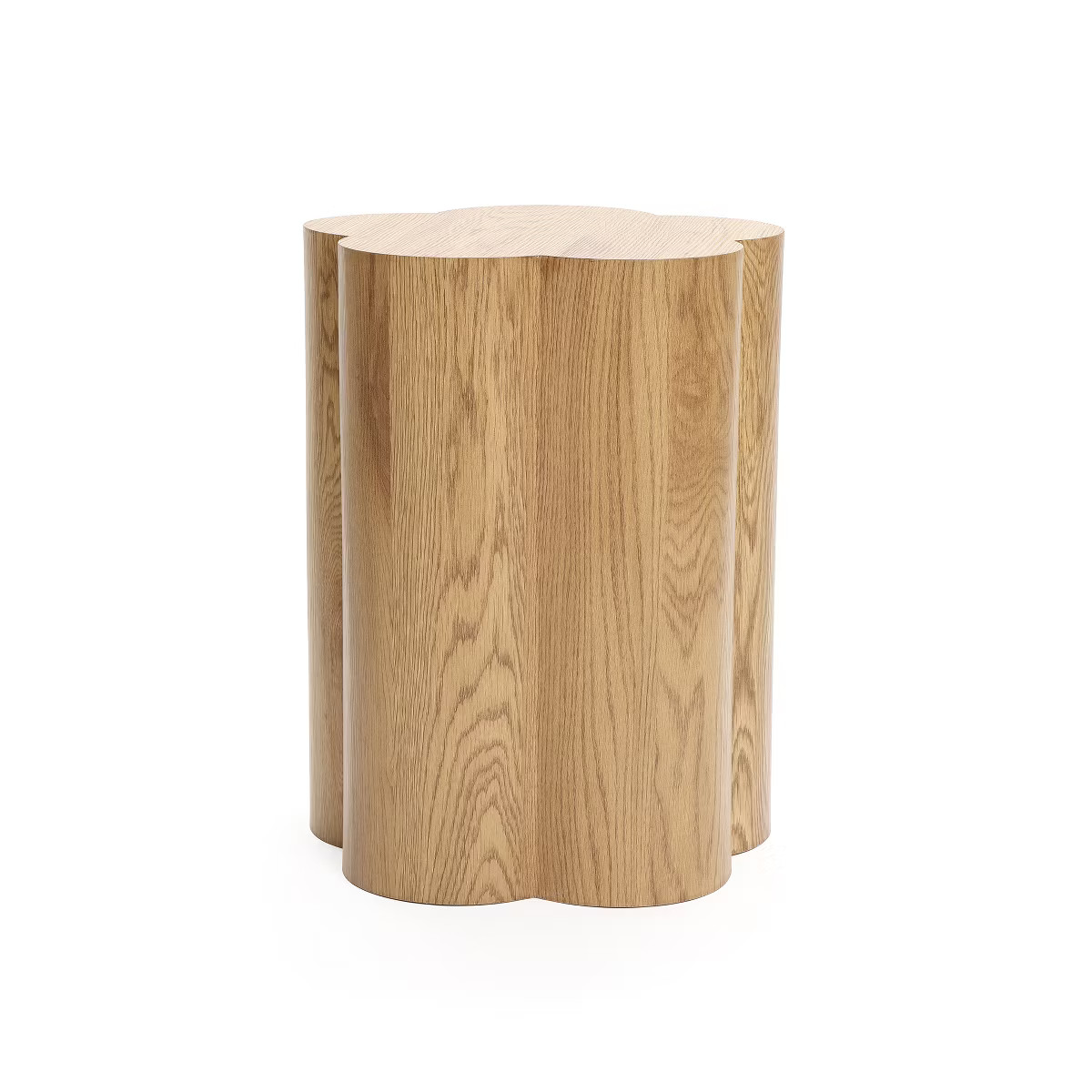 LuxenHome Wood Grain Manufactured Wood 20.5-Inch Tall Round End and Side Table Brown | Target