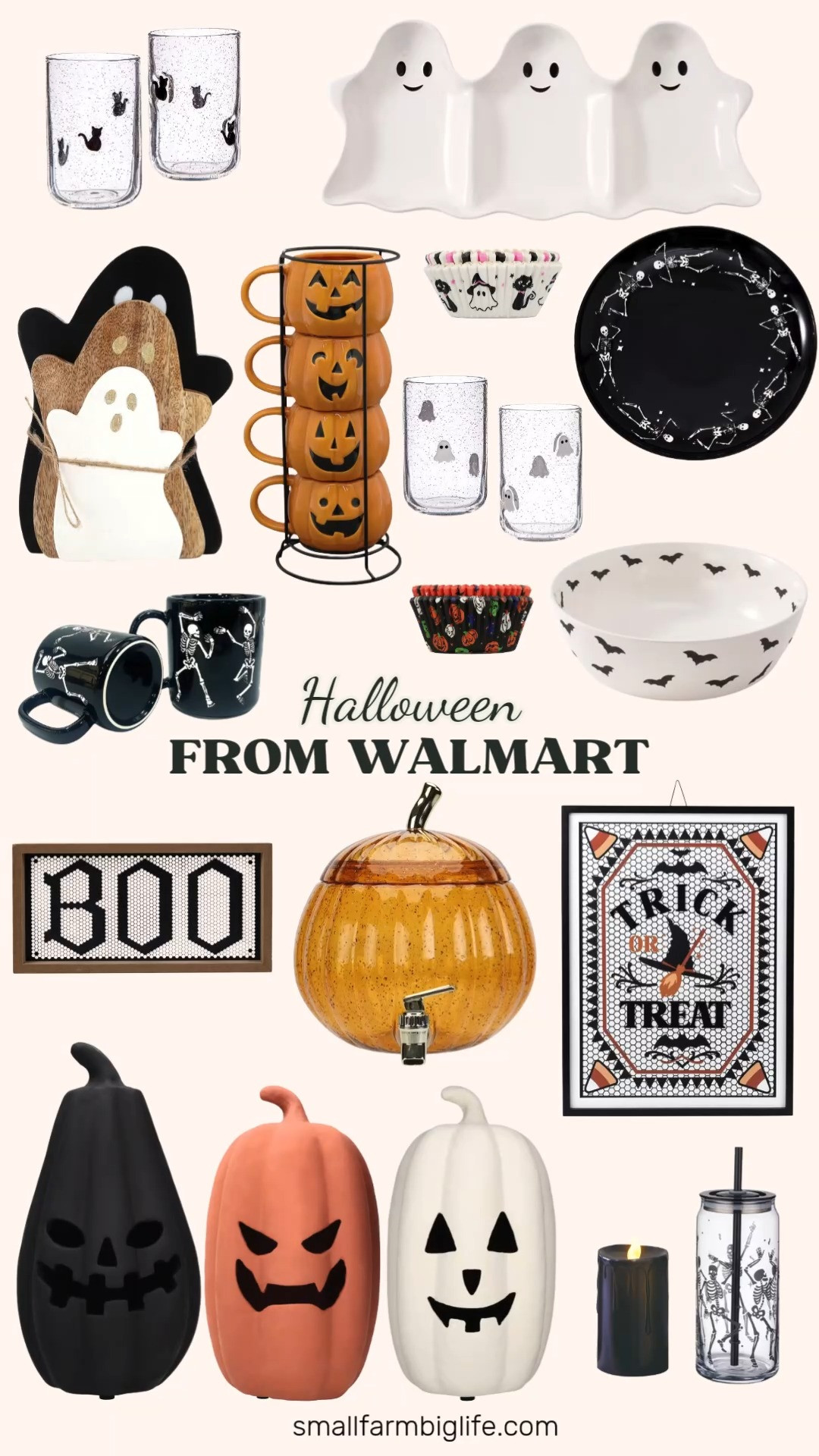 These Way to Celebrate Halloween finds from Walmart are such a fun, festive way to decorate for fall decor and entertaining.

For serving and drinkware, the Pumpkin Stack Ceramic Mugs and the Black Dancing Skeleton Stoneware Mug Set are both fun pieces for a cozy fall drink, and the Cat Halloween Old Fashioned Glasses and the Ghost Pattern Bubble DOF Glasses are great for a Halloween party. The Orange Acrylic Pumpkin Beverage Dispenser is such a fun statement piece for a drink station, and the Bat White Ceramic Serving Bowl, the Dancing Skeleton Round Serving Tray, and the Three Ghost Ceramic Serving Tray all make serving snacks feel a little more festive.

For decor, the Boo Framed Tabletop Sign and the Trick or Treat Framed Wall Art both add a fun, graphic touch to a mantel or entryway. The Paper Mache Jack O Lantern Decorations come in black, terracotta, and white, giving you options to mix and match for a modern pumpkin display, and the Wooden Ghost Decoration Set in black, natural, and white brings a similar neutral, layered look.

Finishing off the look, the Battery Operated Flameless Candles add a warm glow without the fire risk, and the Boo Tastic Cupcake Liners are such a cute detail for Halloween treats.

So many fun pieces to shop for Halloween this season, all linked for you.

#walmart #halloweendecor #falldecor #halloween #waytocelebrate 

 #LTKfoodie #LTKSeasonal #LTKHome
