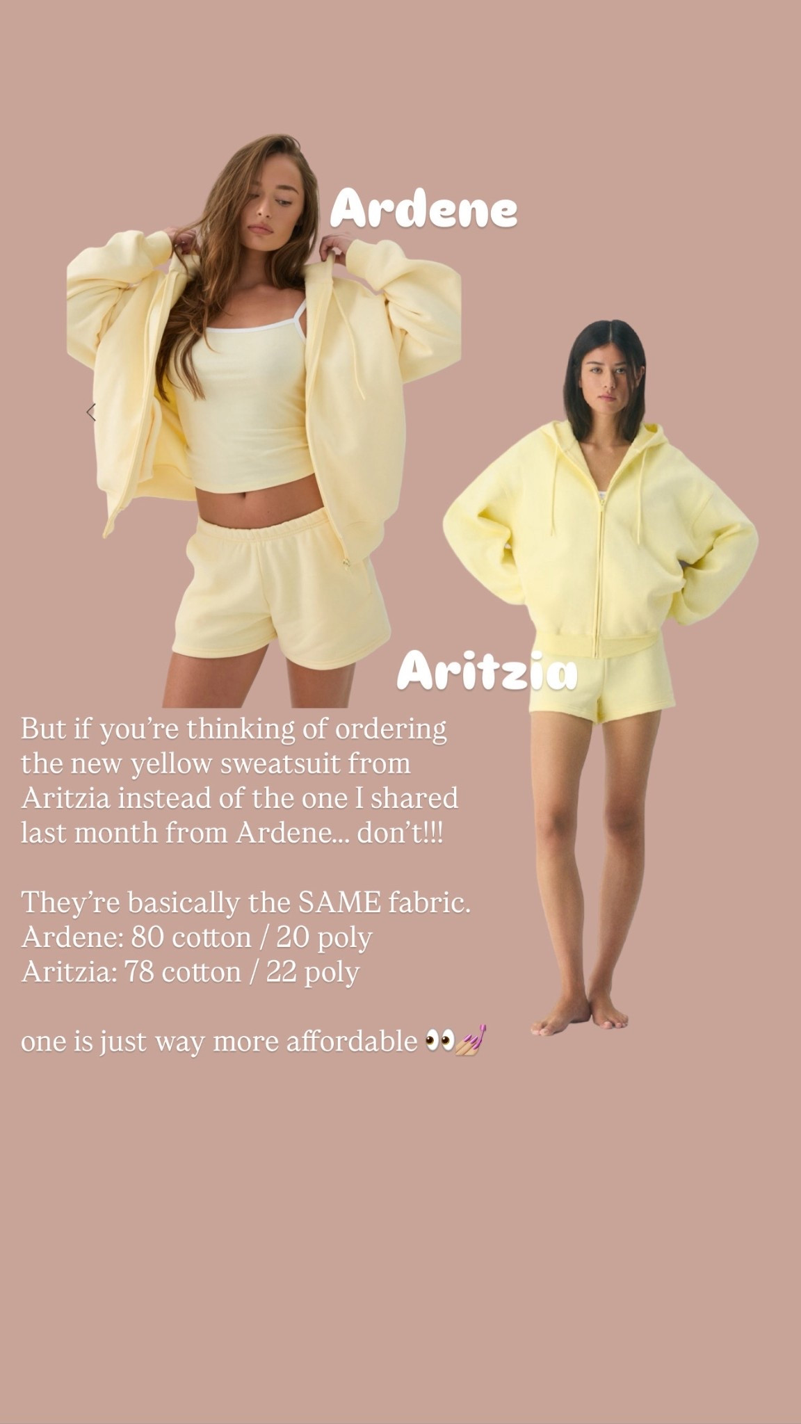 Aritzia vs Ardene butter yellow sweatsuit!! 

#LTKmidsize #LTKsummer #LTKcanada