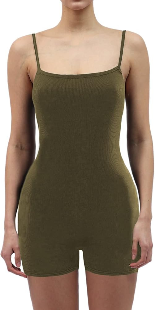 AnotherChill Sexy Bodysuit For Women Onesie Sleeveless Ribbed Slimming Jumpsuits One Piece Causal... | Amazon (US)