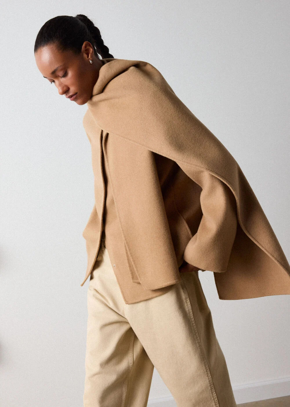 Camel Double Faced Scarf Coat | Whistles