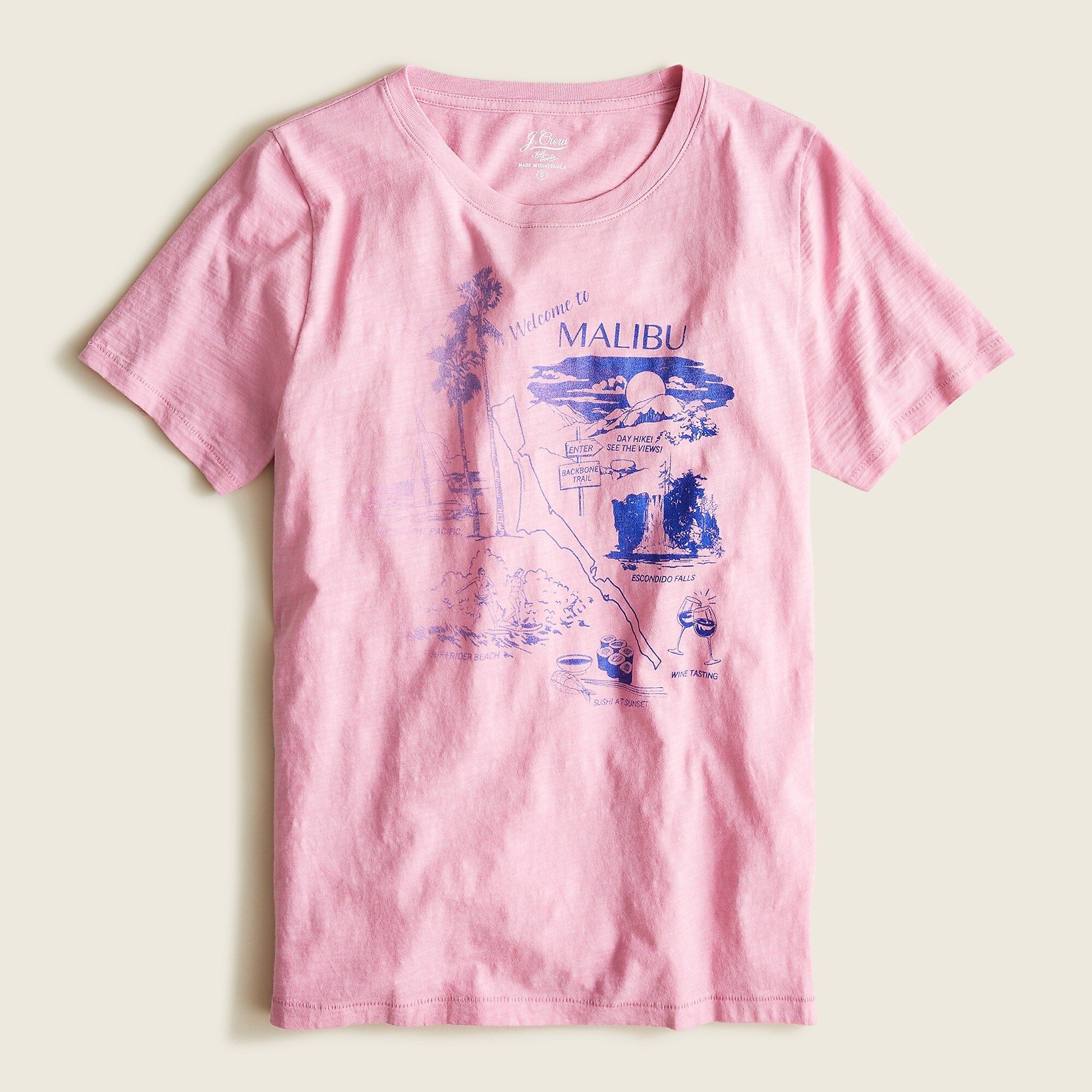 Vintage cotton "Malibu" map crewneck T-shirt | J.Crew US