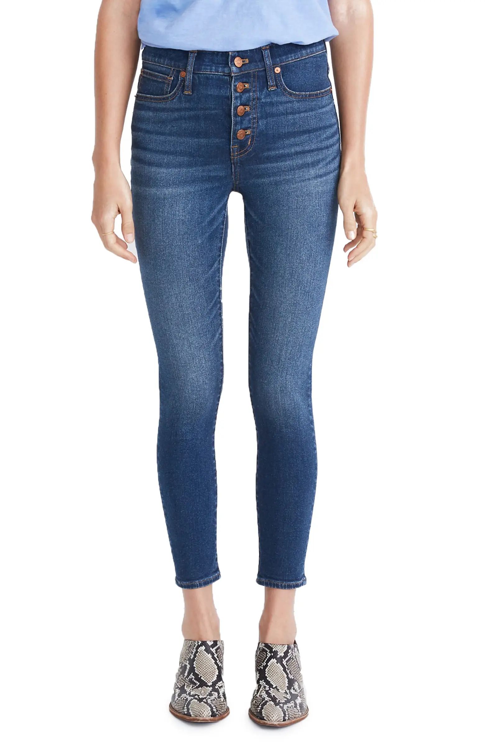 Button Front Crop Skinny Jeans | Nordstrom