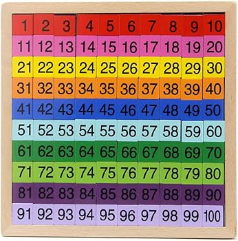 Wooden Math Learning Board Toy, Montessori 1-100 Consecutive Numbers Wooden Hundred Digital Board... | Amazon (US)