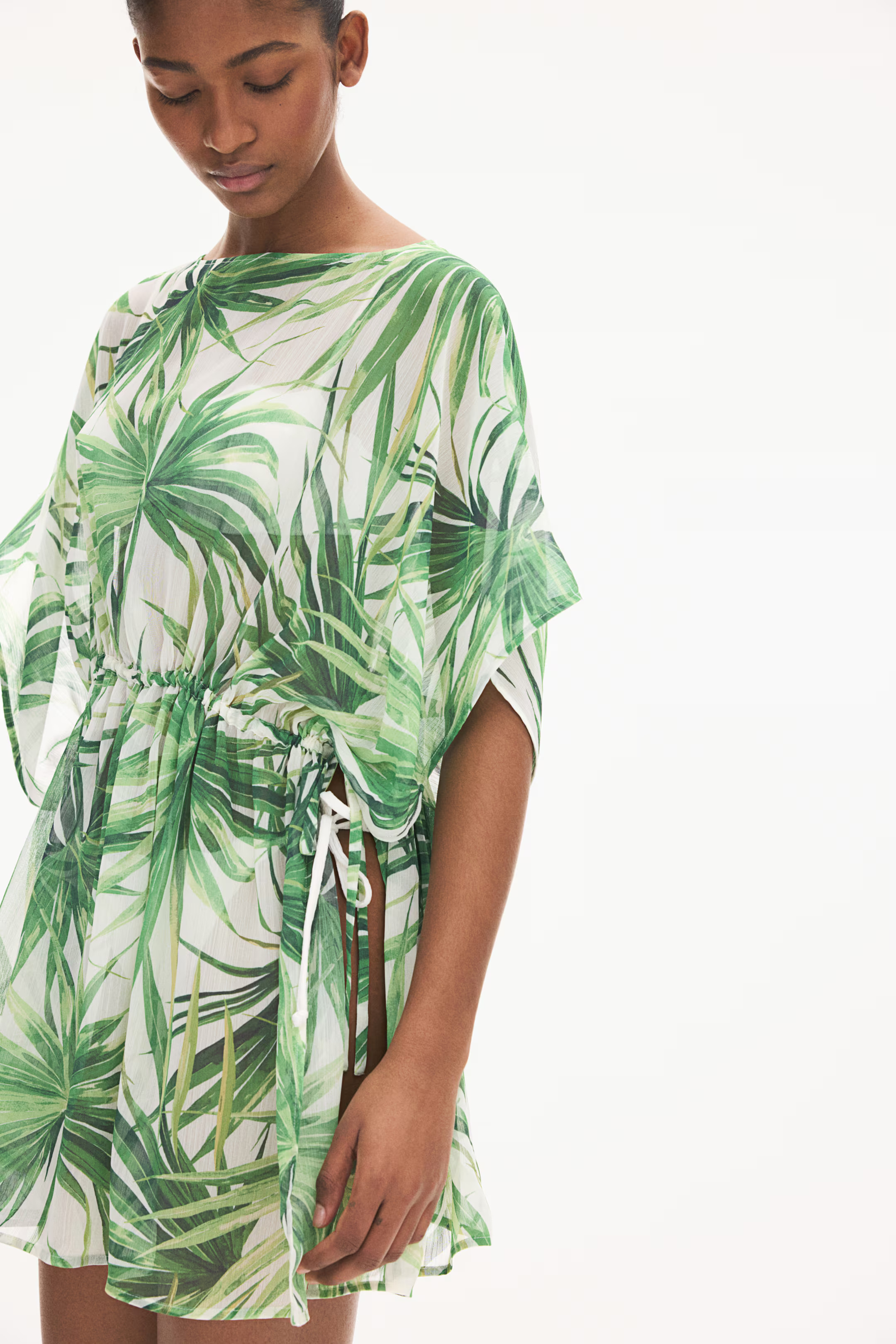 Beach Kaftan - Green/patterned - Ladies | H&M US | H&M (US + CA)