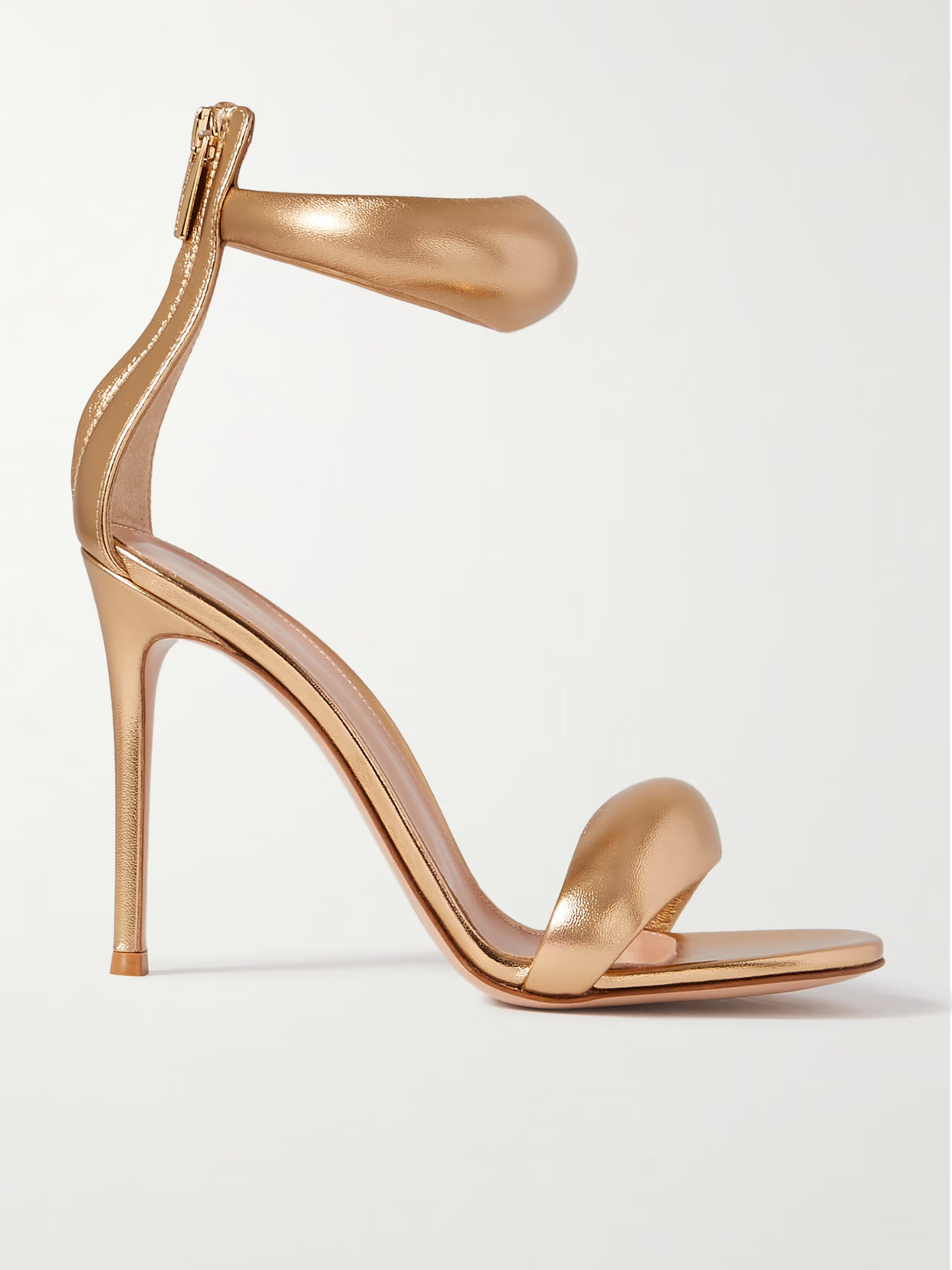 Gianvito Rossi - Bijoux 105 Metallic Leather Sandals - Gold | NET-A-PORTER (US)