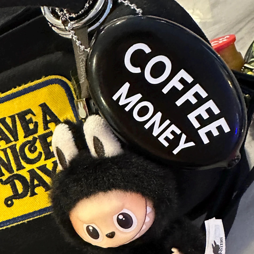 Retro Black Coffee Money Coin Purse: Rubber Squeeze Keychain - Etsy | Etsy (US)