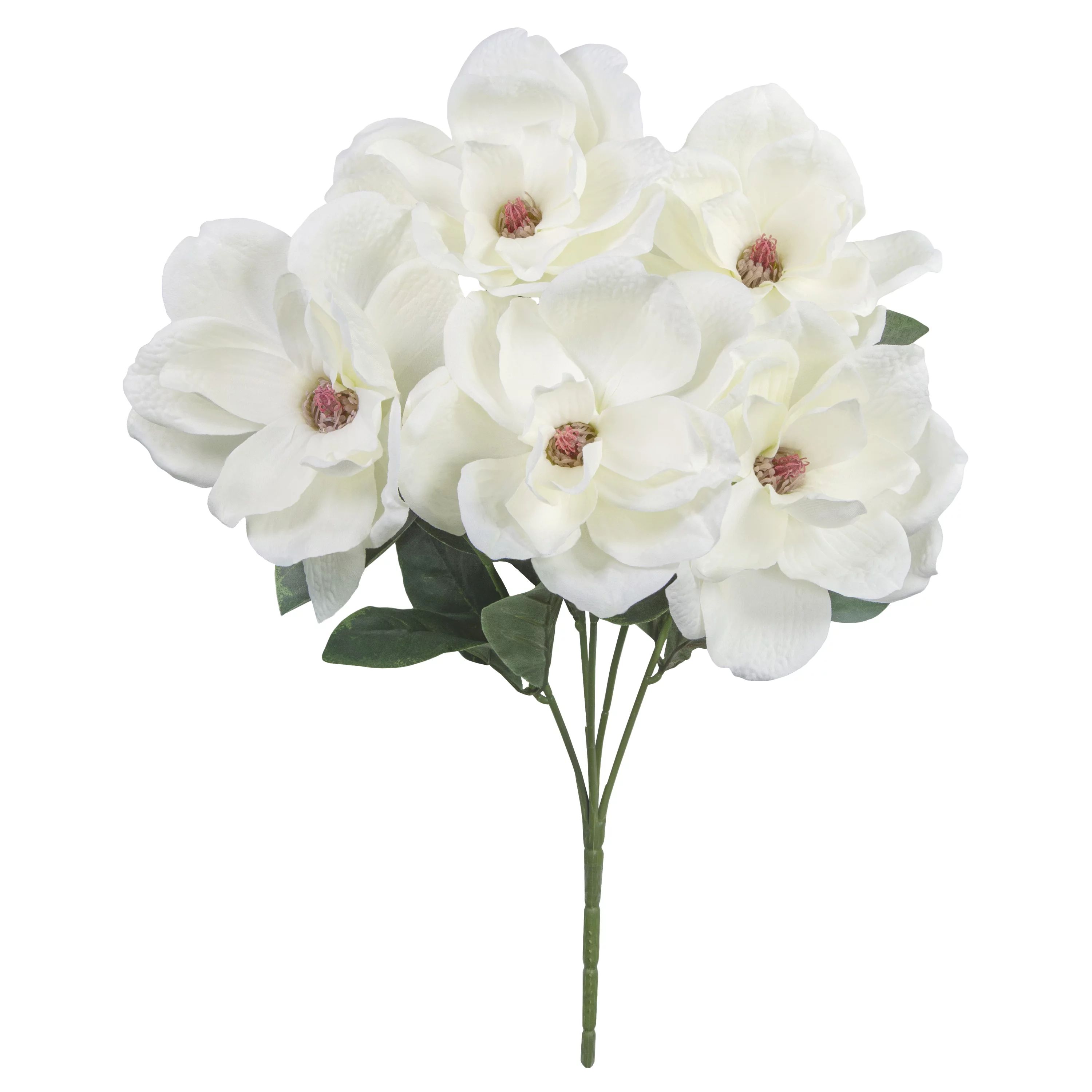 19" Artificial Silk White Magnolia Mixed Bush, by Mainstays - Walmart.com | Walmart (US)