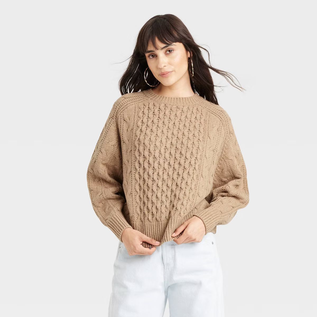 Women's Crewneck Cable Knit Pullover Sweater - Universal Thread™ | Target