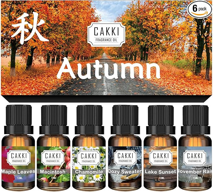 Autumn Essential Oils for Diffusers for Home, CAKKI Fragrance Oils Set, 6 Fall Scents, Natural Ar... | Amazon (US)