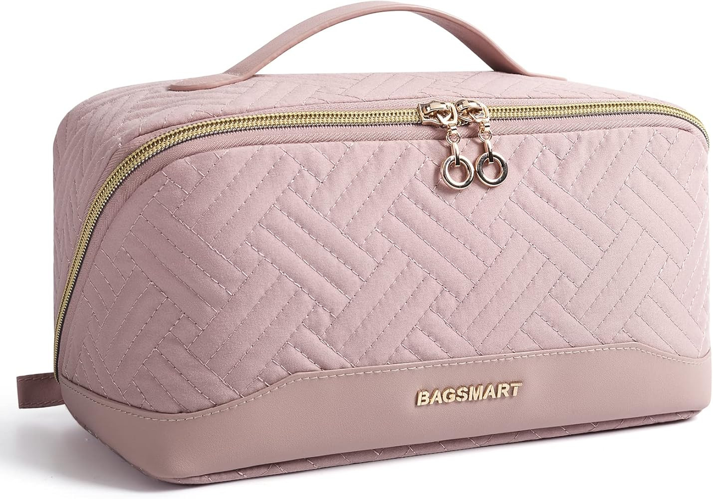 BAGSMART Makeup Bag Cosmetic Bag, Travel Makeup Bag,Water-resistent Makeup Bags for Women Portabl... | Amazon (US)