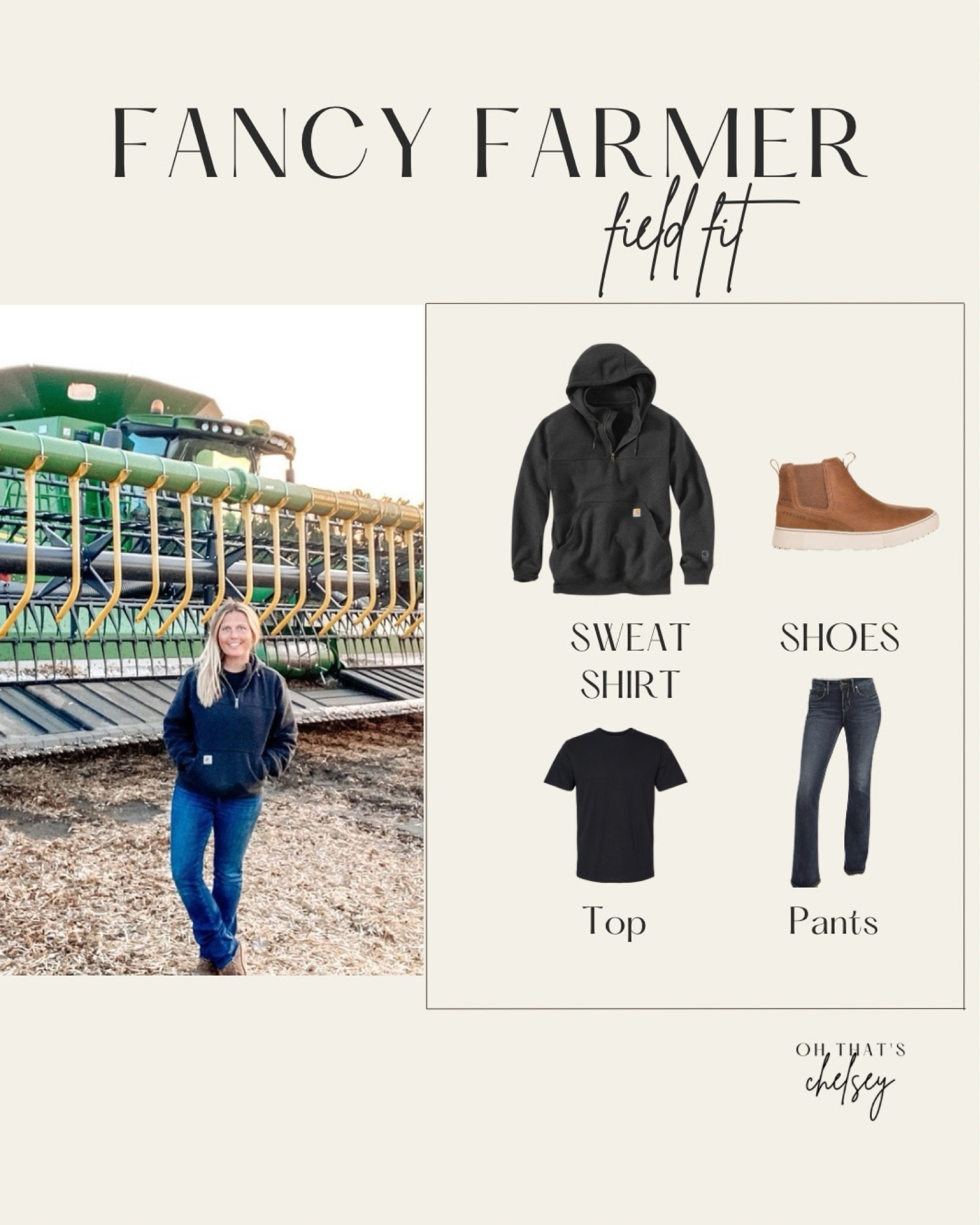 For my field fit, I’ve got my favorite men's Carhartt Defender quarter zip in a small—this piece is a must-have for me, and I get so much use out of it during the season.

Underneath, I’m wearing a Jockey men's undershirt. These are my everyday go-tos because they’re so lightweight, perfect for those early mornings.

I’ve paired this with Abercrombie mid-rise boot cut jeans, a style I love but is hard to find since they don’t make them anymore. I try to grab them on Poshmark whenever I can and linked a similar pair.

And for footwear, I’m wearing Forsake boots, which are perfect for the start of harvest—they’re just the right balance of comfort without being too hot. This outfit is a solid choice for anyone needing durable, comfortable gear that’s up to the task of farm life.

Harvest // farming family // fancy farmer // farm mom // field fit // workwear // durable footwear // carhartt defender // North Dakota Farmer // farm fashion // farm style // farm life 

#LTKStyleTip #LTKWorkwear