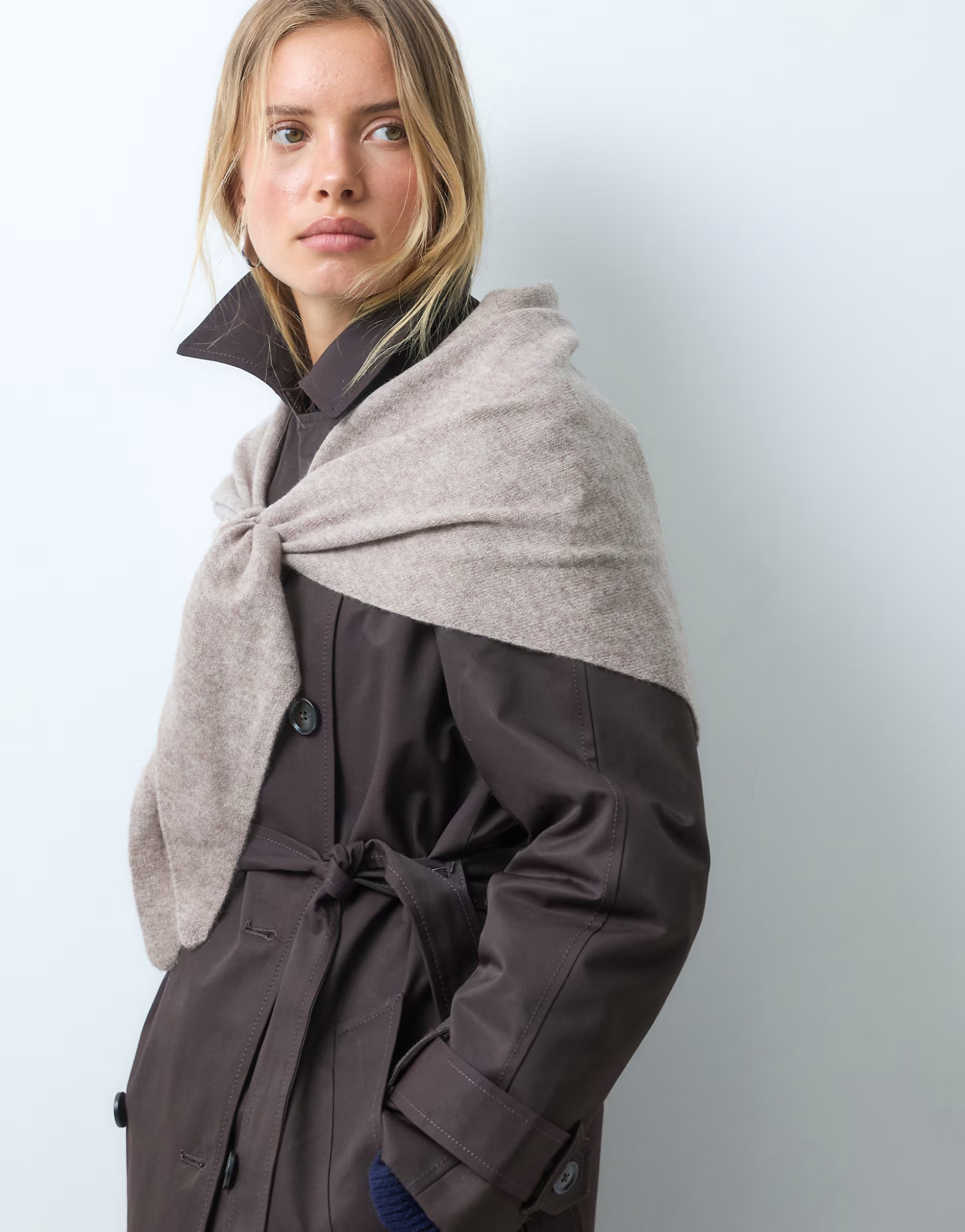 ASOS DESIGN extra gro\u00dfes Dreieckstuch aus Wolle in Oatmeal | ASOS (Global)