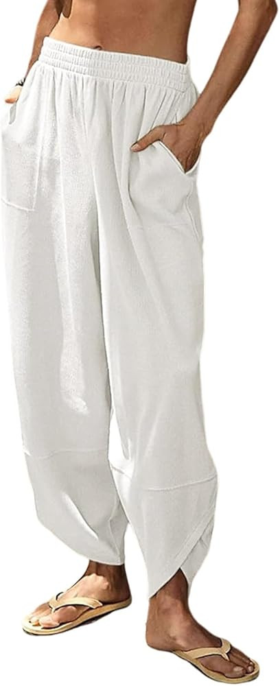 Dokotoo Pants Women Wide Leg Trousers Women Slacks for Women 2024 Casual Business Pants with Pock... | Amazon (US)