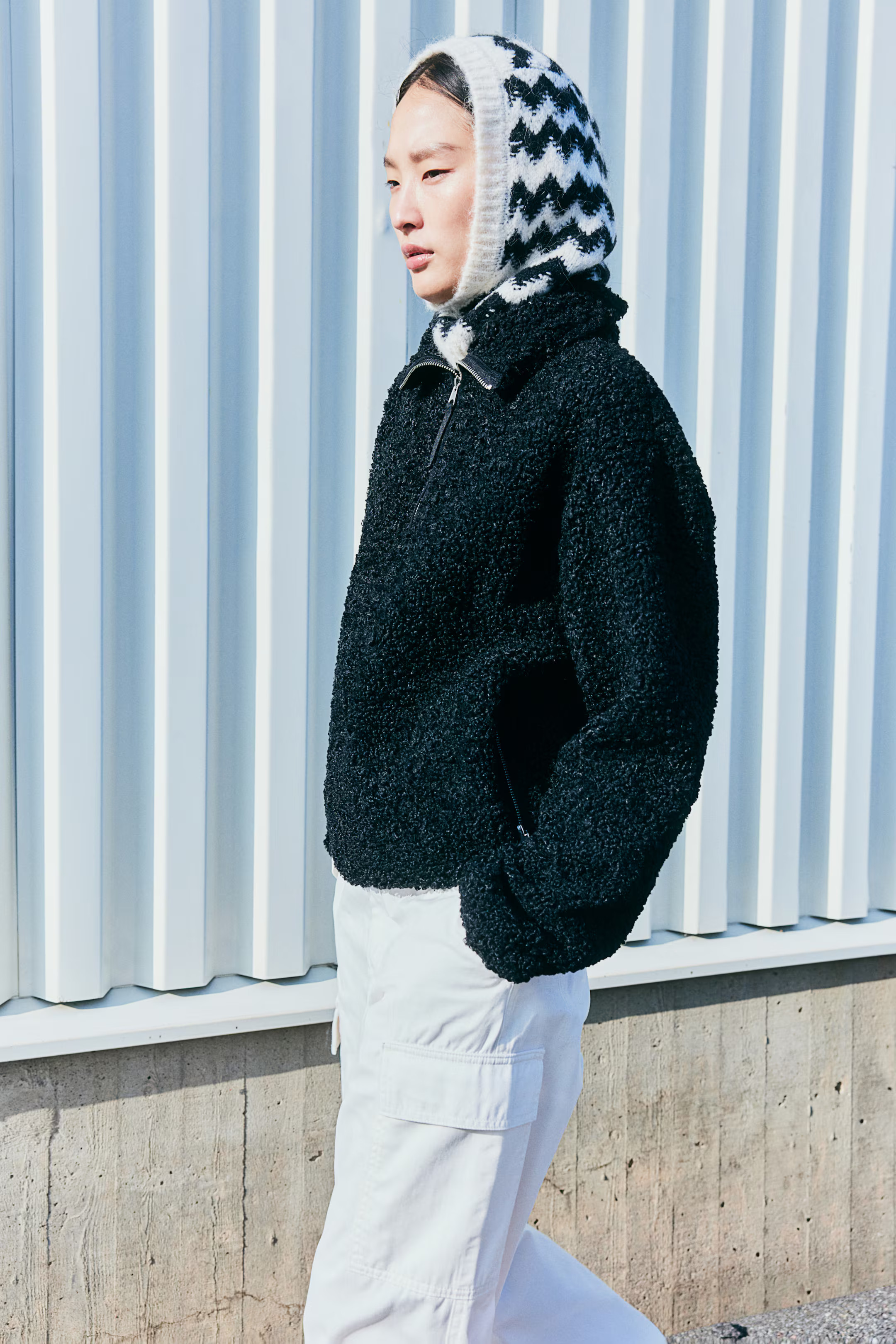 Zip-top teddy sweatshirt | H&M (UK, MY, IN, SG, PH, TW, HK)