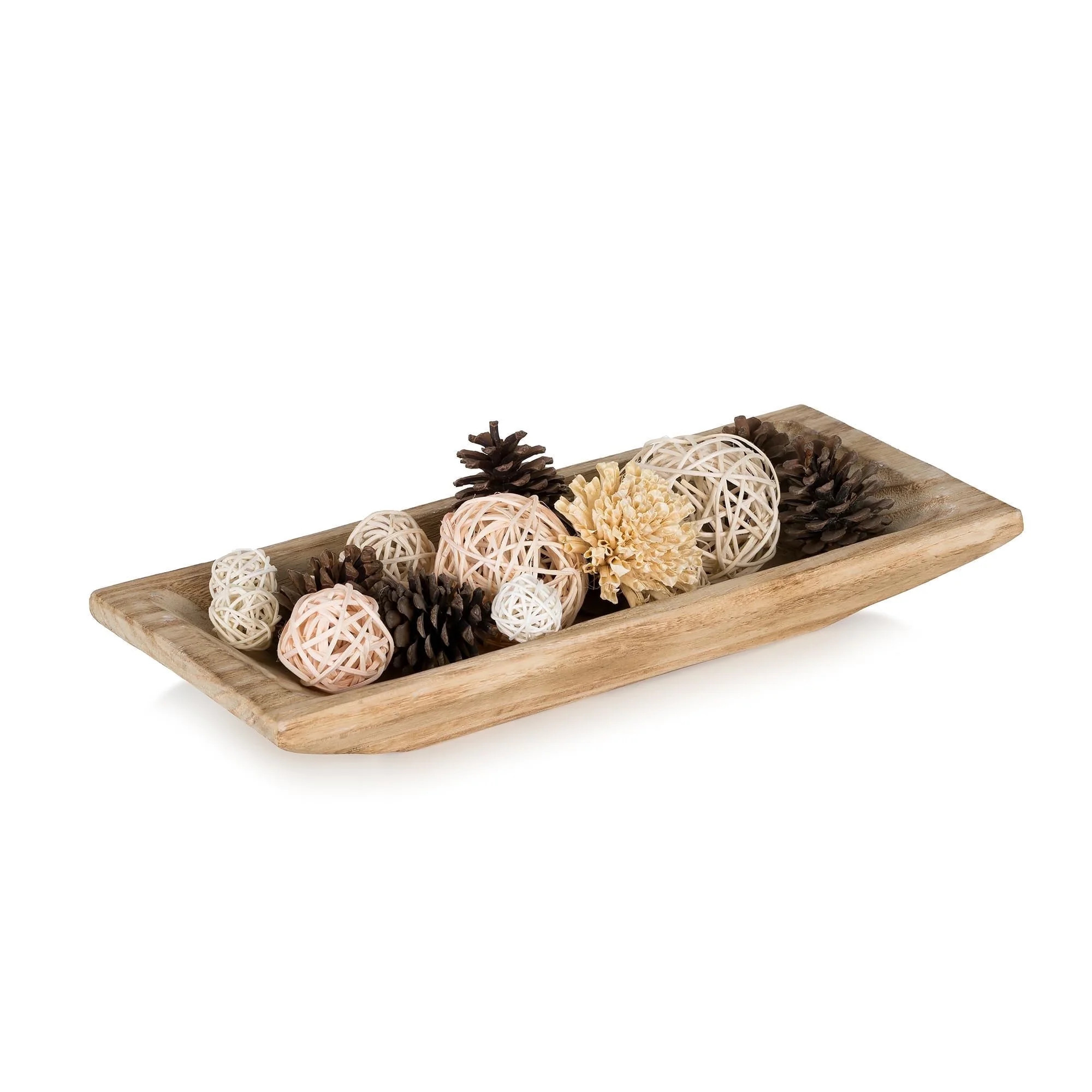 Hanobe Decorative Bowl for Home Decor,Wooden Dough Bowl Long Tray Decor for Table Centerpieces Di... | Walmart (US)
