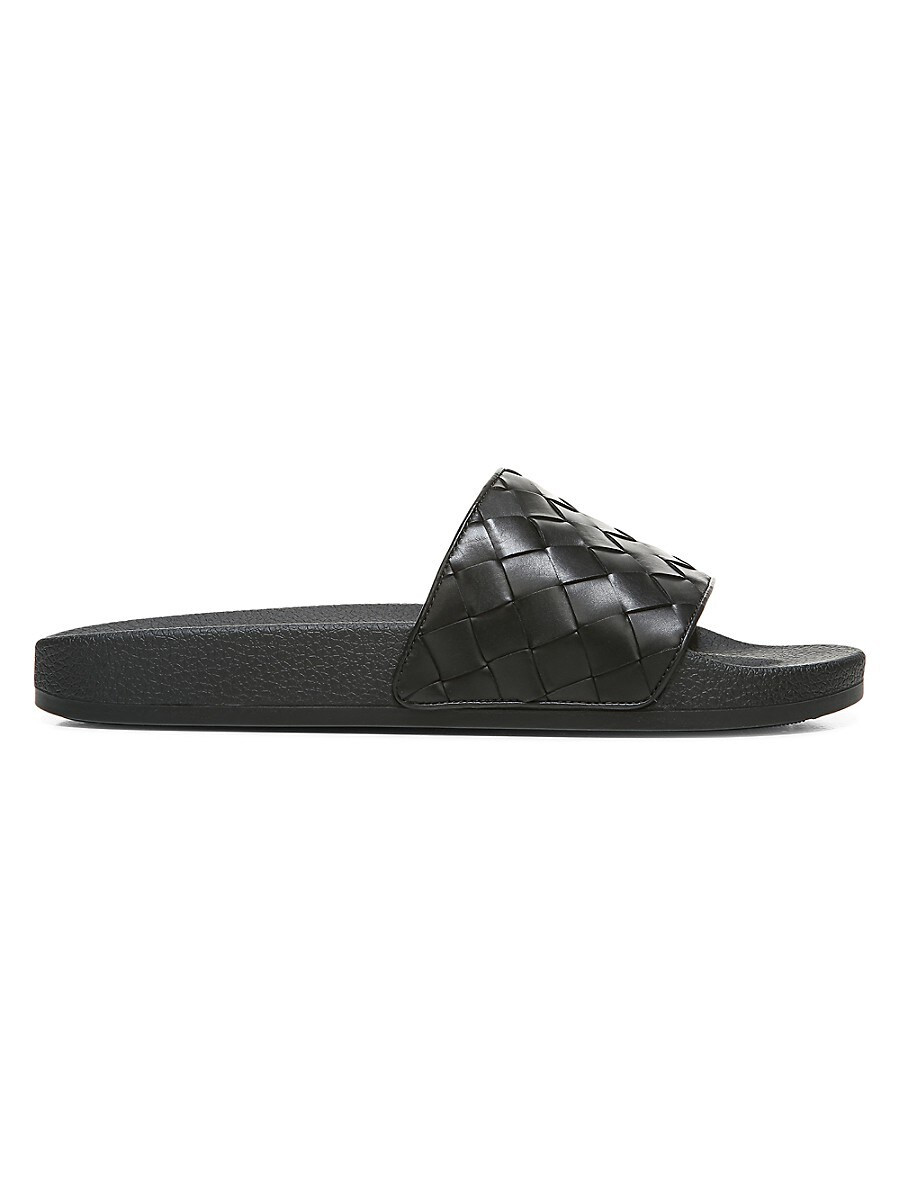 Vince Men's Watley 2 Leather Pool Slides - Black - Size 13 Sandals | Saks Fifth Avenue OFF 5TH