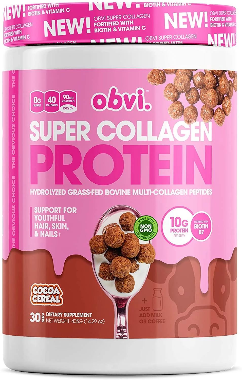 Obvi Collagen Peptides, Protein Powder, Keto, Gluten and Dairy Free, Hydrolyzed Grass-Fed Bovine ... | Walmart (US)