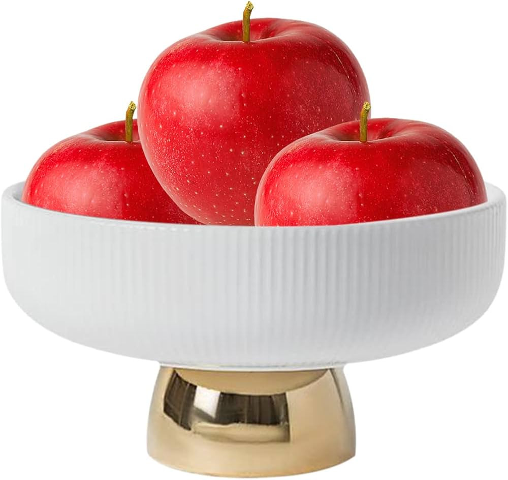 Kelendle Ceramic Footed Bowl Round Pedestal Bowl Decorative Fruit Dish Holder Dessert Display Sta... | Amazon (US)