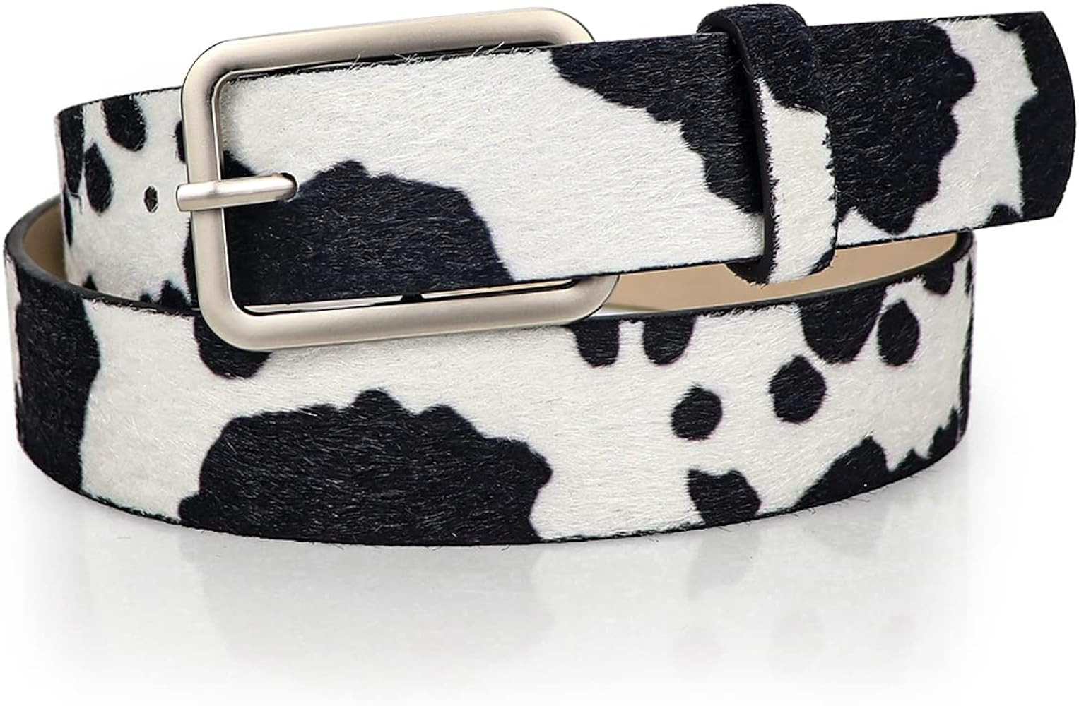 FERCAISH Waist Belts for Women Fashion Animal Print Leather Belt Cow Print Belt | Amazon (US)