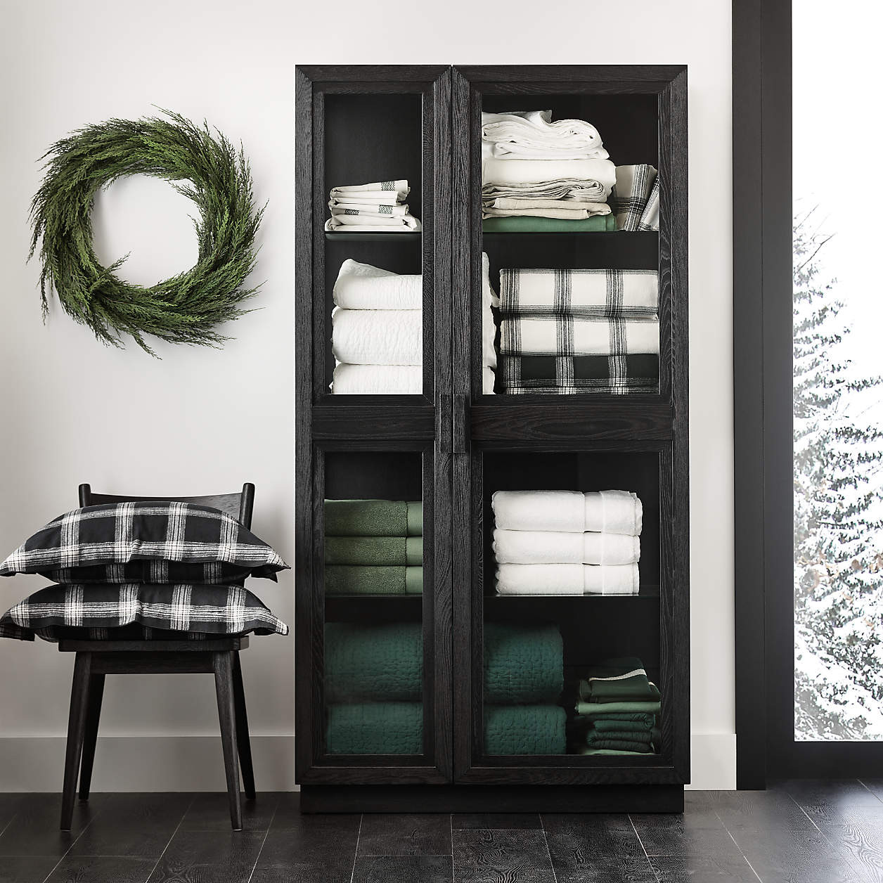 Faux Cypress Wreath 26" + Reviews | Crate & Barrel | Crate & Barrel