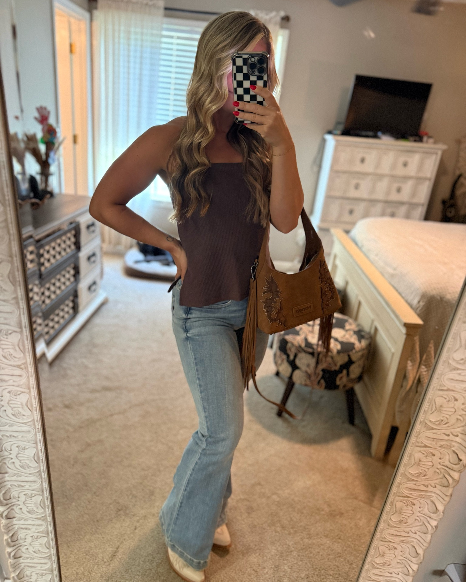 Wearing the medium top and size 3Short jeans