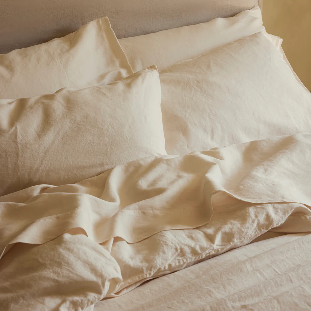 Pearl Linen Blend Pillowcases (Pair) | Piglet