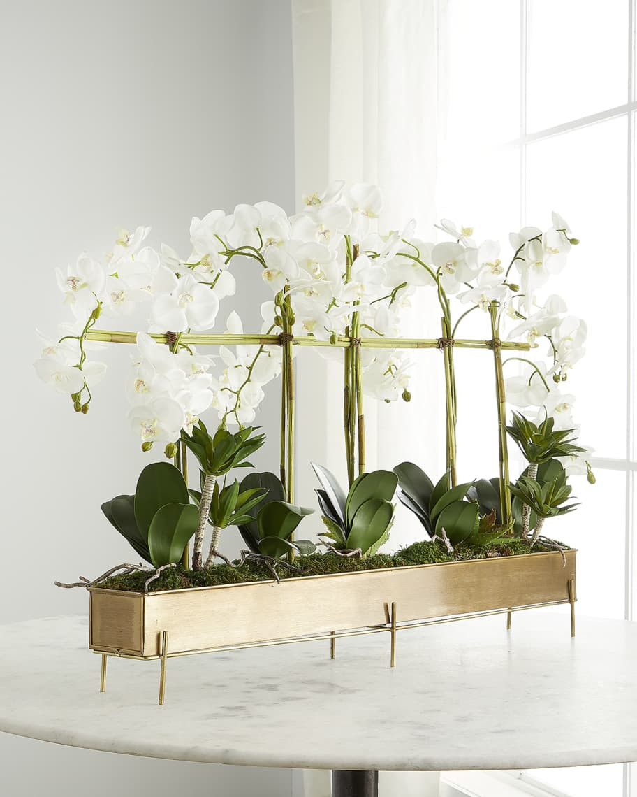 John-Richard Collection Rows Of Orchids Faux-Floral Arrangement | Neiman Marcus