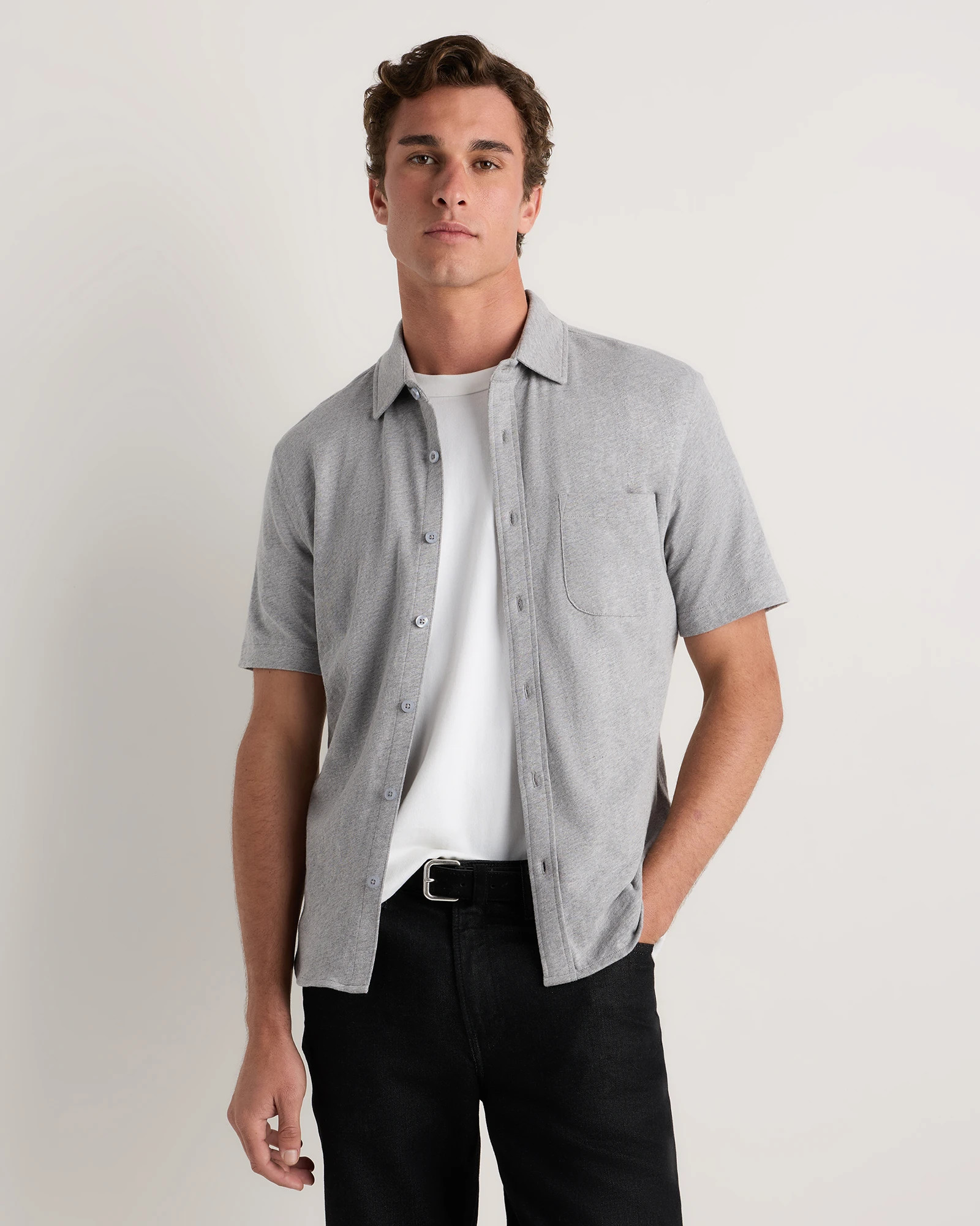 100% Organic Cotton Slub Short Sleeve Button Up Shirt | Quince