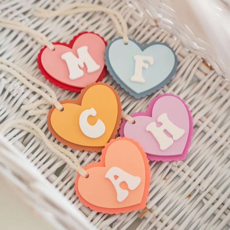 Mini Heart Tag Classroom Valentine Heart Tags Valentines Basket Tags Valentines Day Tags Personal... | Etsy (US)