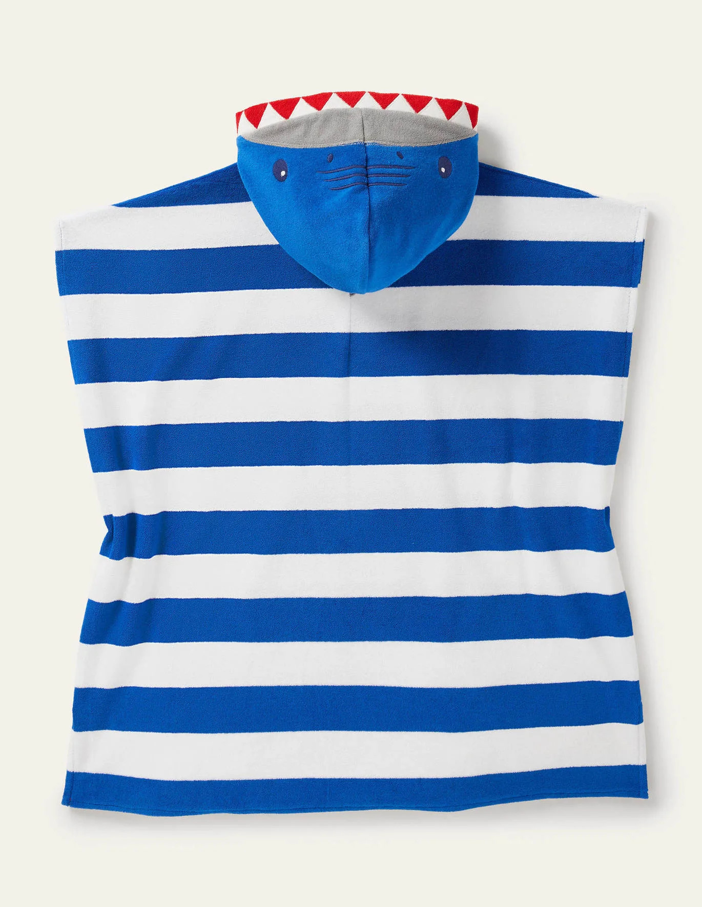 Blue Stripe Shark Towelling Poncho | Boden (US)
