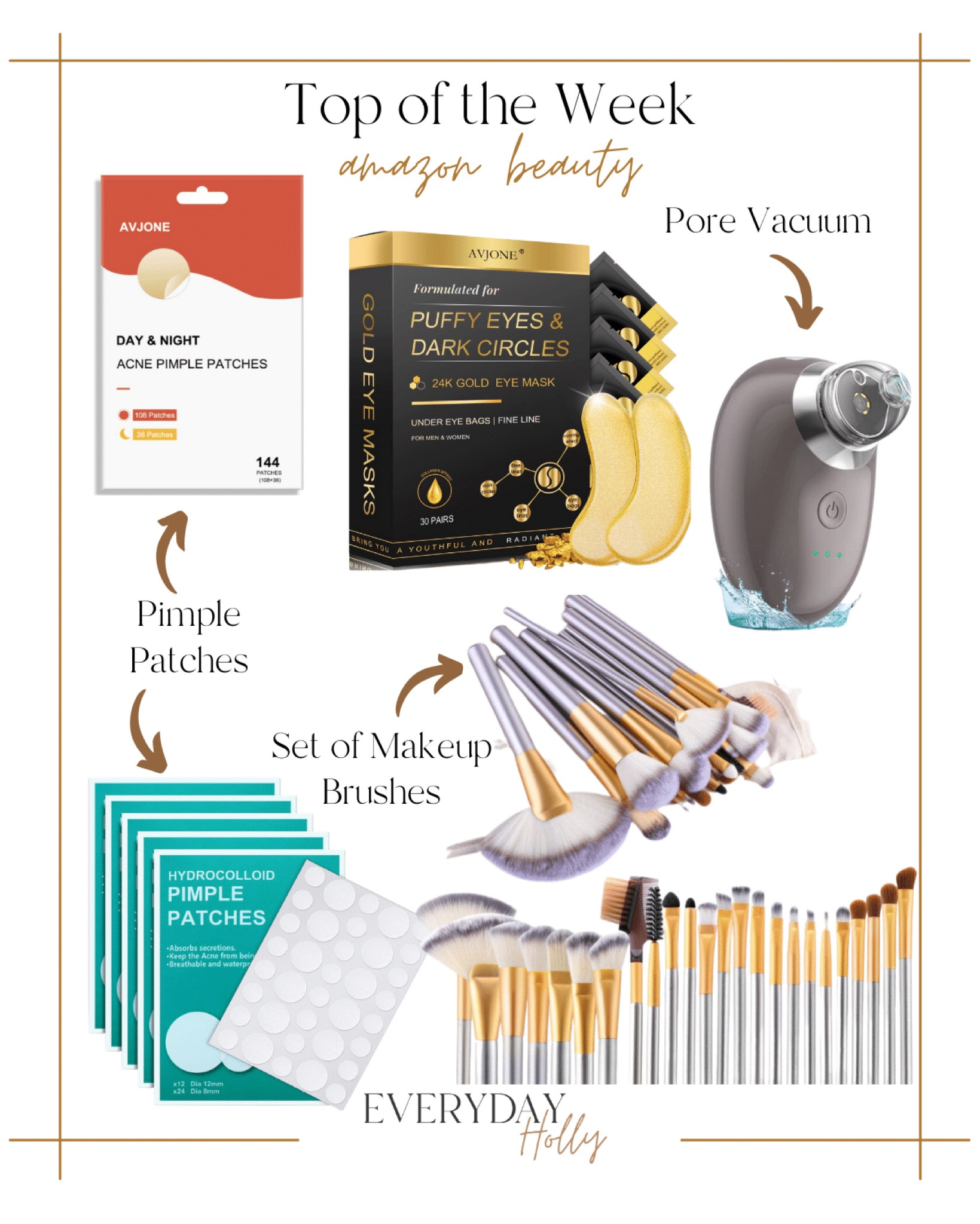 Top of the Week: Amazon Beauty 

Fashion  Skincare  Self care  Amazon  beauty  makeup  skin care  makeup brushes  pore vacuum  pimple patches  Eye mask  24k gold  Relax  Girls night in  Sleepover  Camera 

#LTKSale #LTKstyletip #LTKbeauty