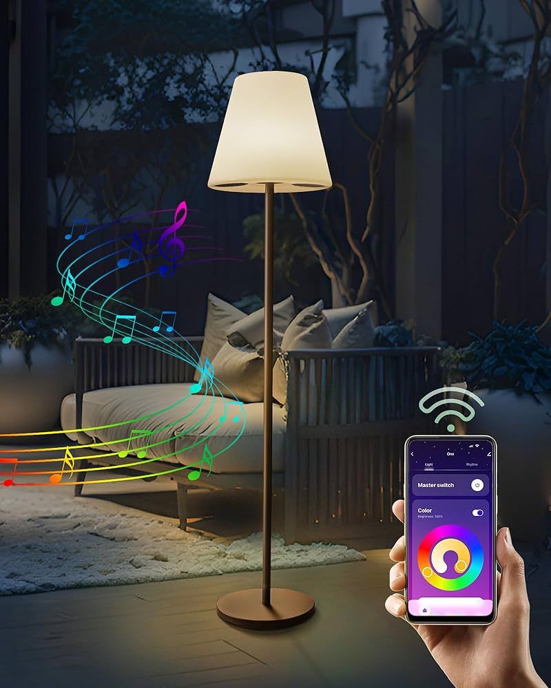 Yoolax light Outdoor Solar Floor Lamp with Bluetooth Speaker, APP Control Waterproof IP65 Outdoor... | Amazon (US)