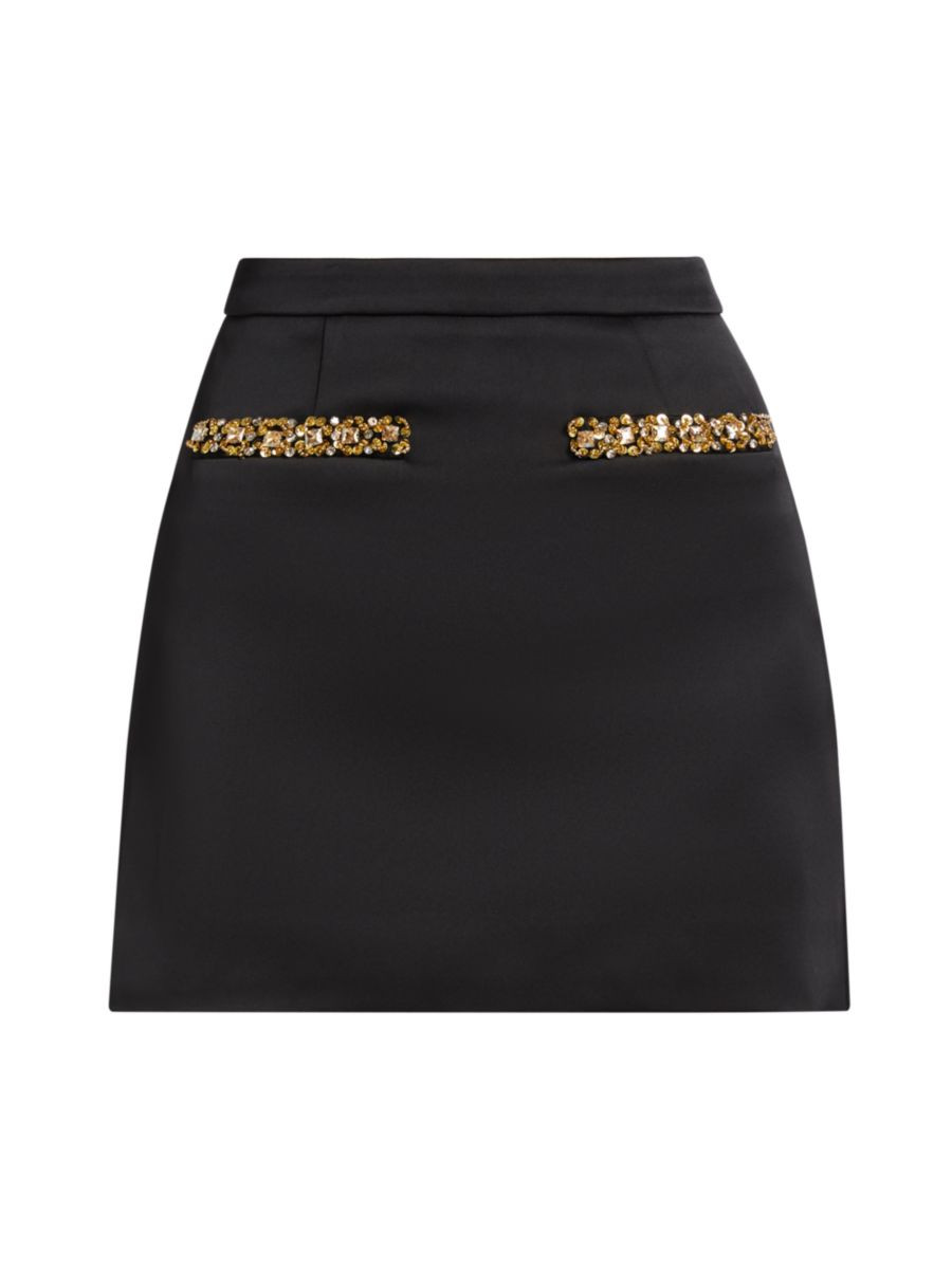 Satin Embellished Miniskirt | Saks Fifth Avenue