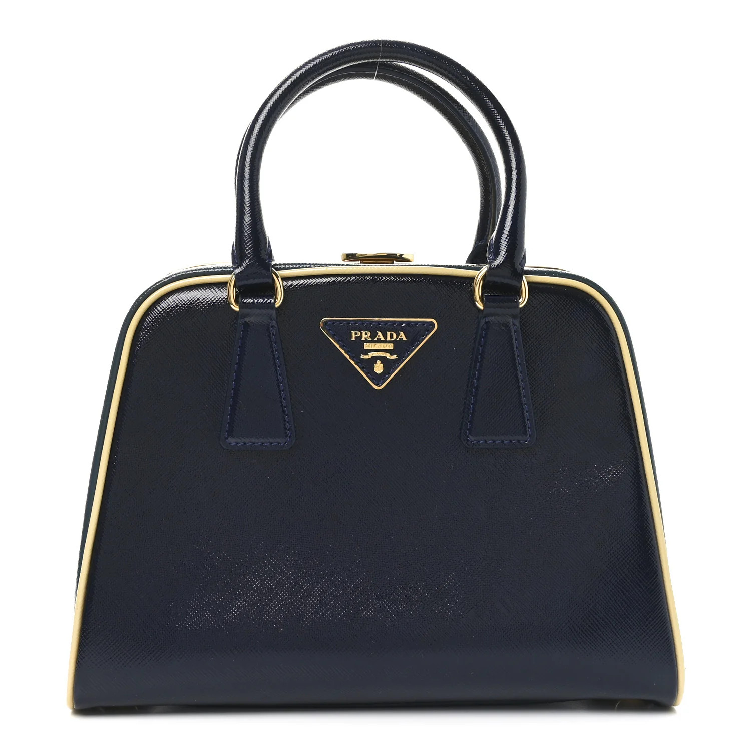 Prada Saffiano Vernice Pyramid Bag Royal Azzurr 1755722 | FASHIONPHILE (US)