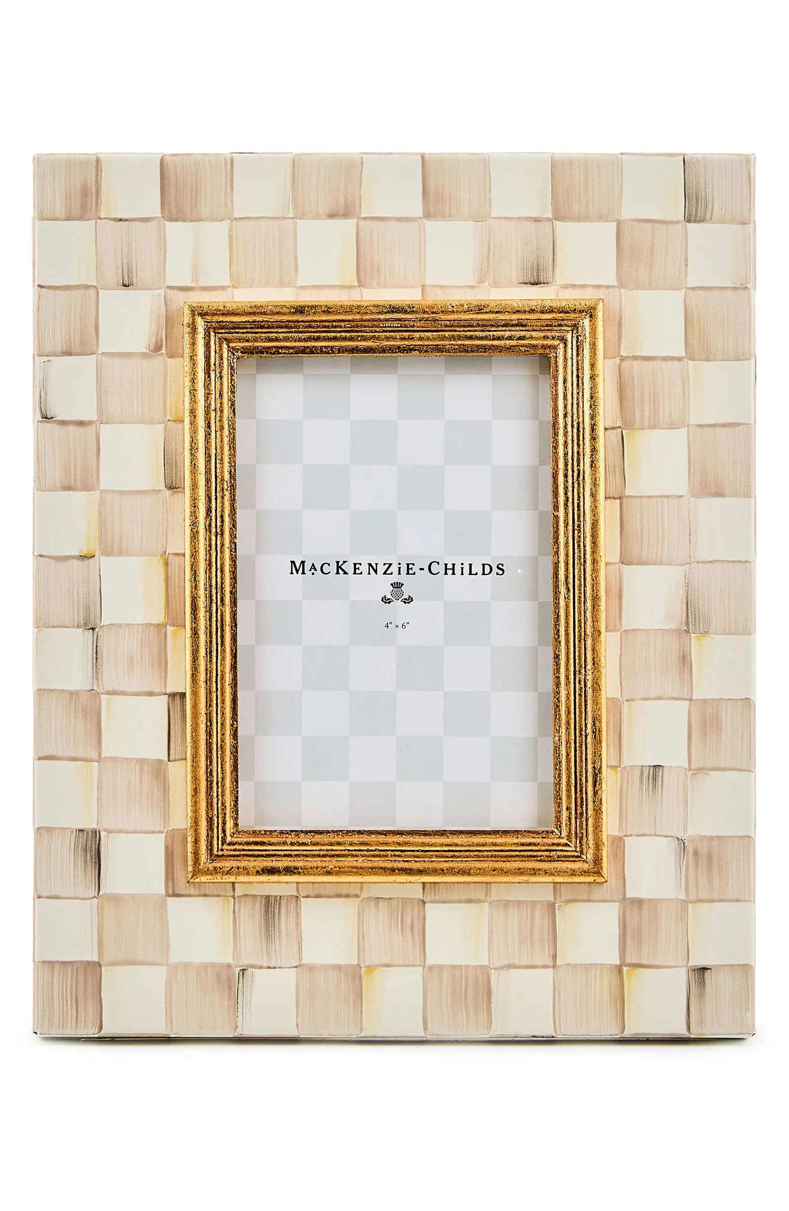 Mocha Check Enameled Steel 4 x 6-Inch Picture Frame | Nordstrom